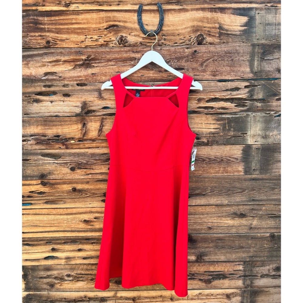 INC | International Concepts NWT Red Cut Out Sleeveless Fit & Flare Dress L